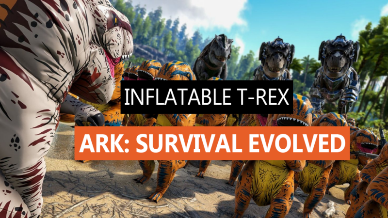 Explore ARK: Survival Evolved as an Inflatable T-Rex!