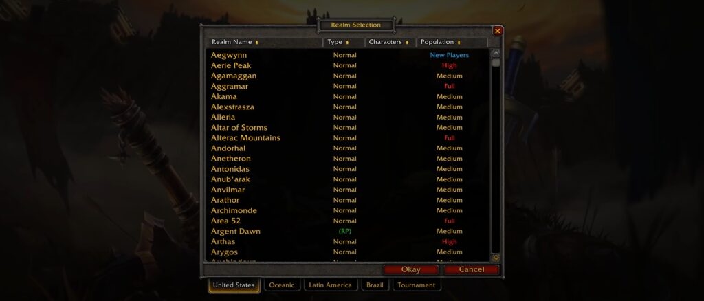 World of Warcraft Beginner's Guide- Searching and Selecting a Realm